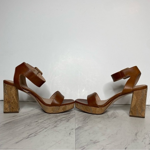 27 Edit Jaselle Brown Leather Heeled Sandal 9 1/2 M - Picture 5 of 14